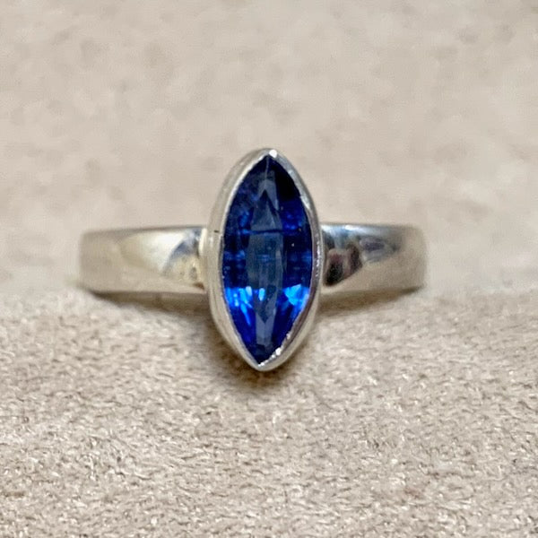 Kyanite Deep Blue Marquise Ring (size 6) – Taos Rockers