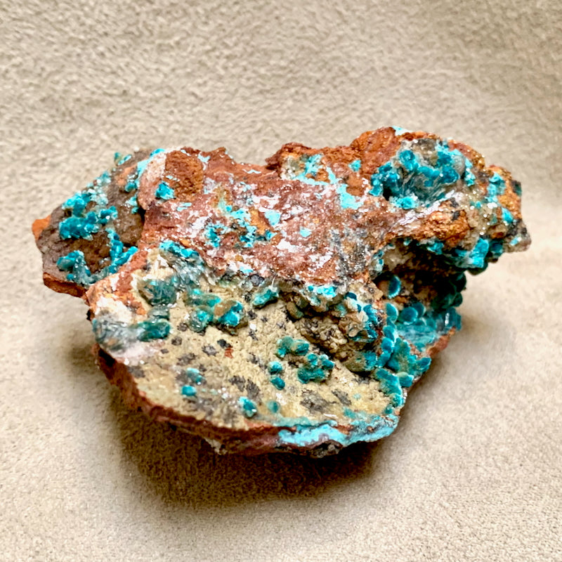 Rosasite with Gypsum (Mexico)