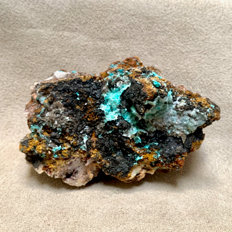 Aurichalcite, Gypsum & Goethite (Mexico)