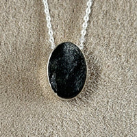 Shungite and Sterling Silver Slide Necklace