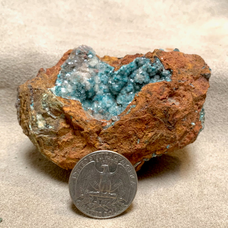 Hemimorphite over Rosaasite (Mexico)