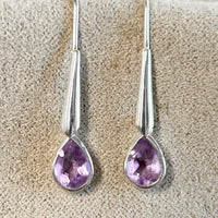 Amethyst and Sterling Silver Dangle Earrings