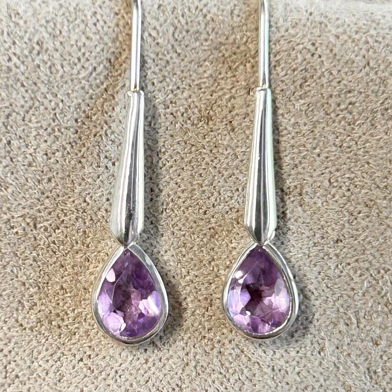 Amethyst and Sterling Silver Earrings