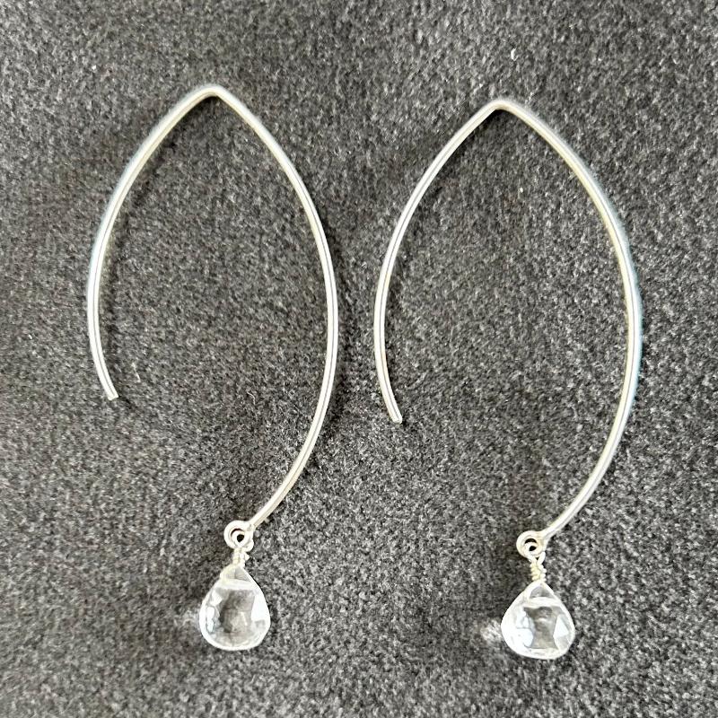 Quartz on Sterling Silver Drop Earrings