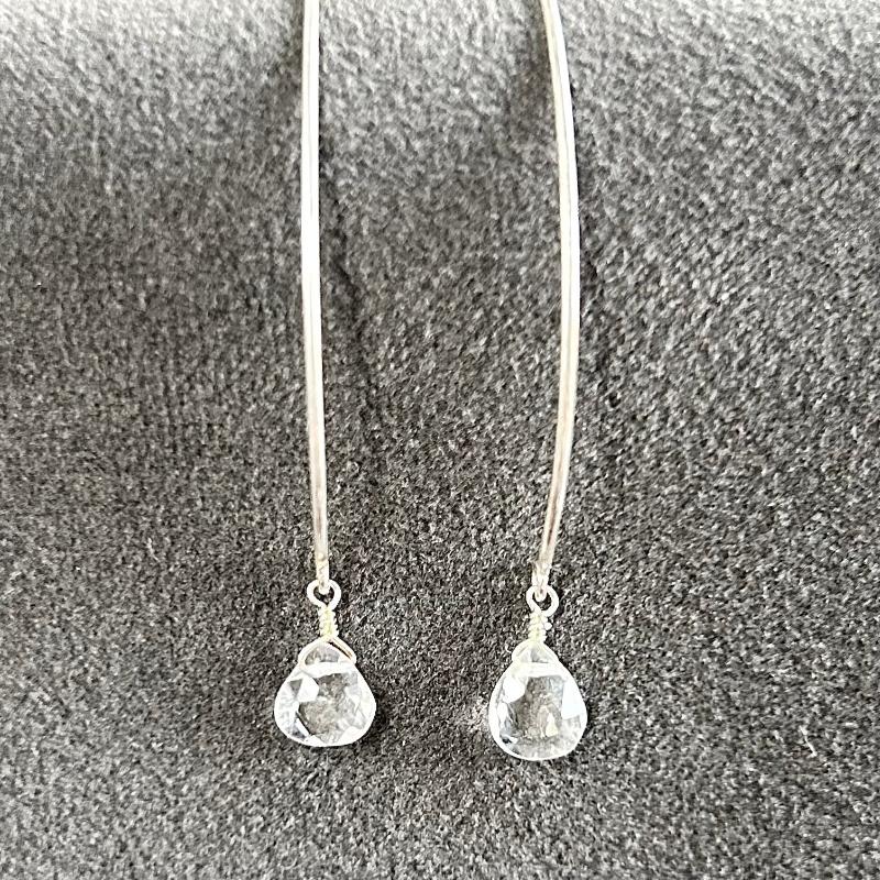 Quartz on Sterling Silver Drop Earrings