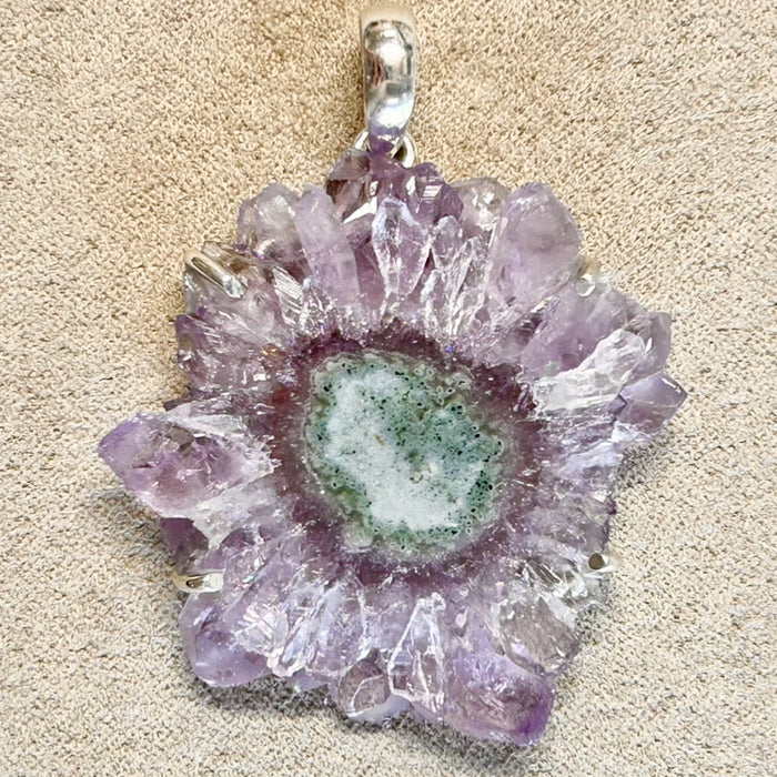 Amethyst Stalactite Geode Pendant