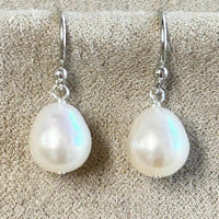 Pearl and Sterling Silver Dangle Earrings