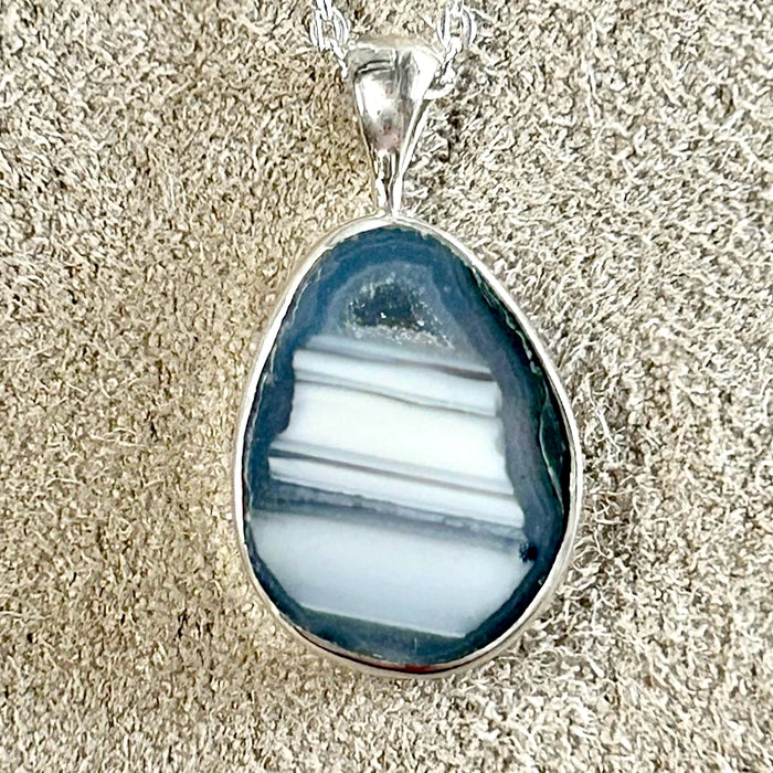 Geode Necklace (Pendant and Sterling Silver Chain)