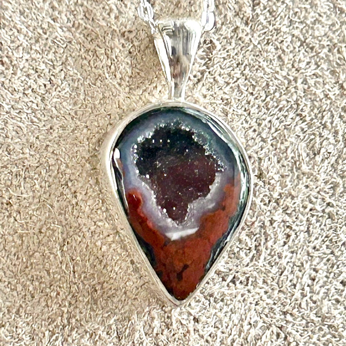 Geode Necklace (Pendant and Sterling Silver Chain)