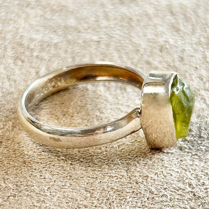 Peridot and Sterling Silver Ring (size 5)