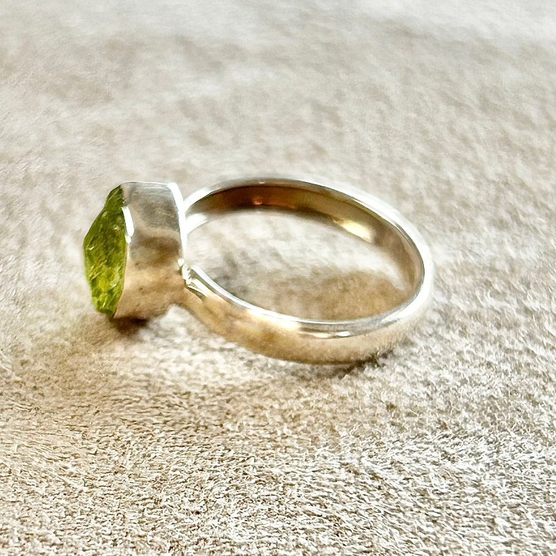 Peridot and Sterling Silver Ring (size 5)