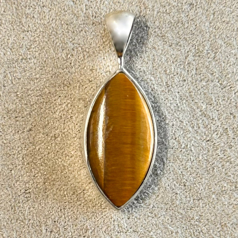 Tigereye and Sterling Silver Pendant