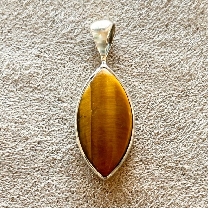 Tigereye and Sterling Silver Pendant