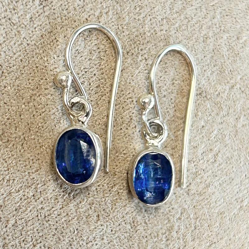 Kyanite and Sterling Silver Faceted Earrings