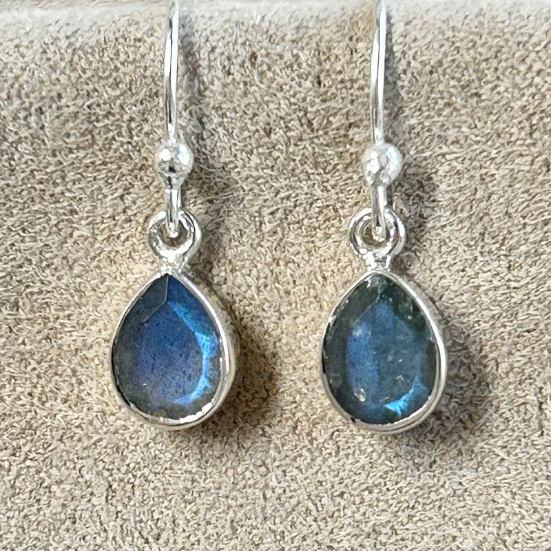 Labradorite and Sterling Silver Dangle Earrings