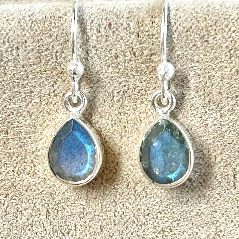 Labradorite and Sterling Silver Dangle Earrings