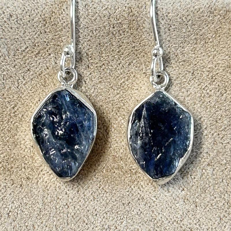 Sapphire and Sterling Silver Dangle Earrings