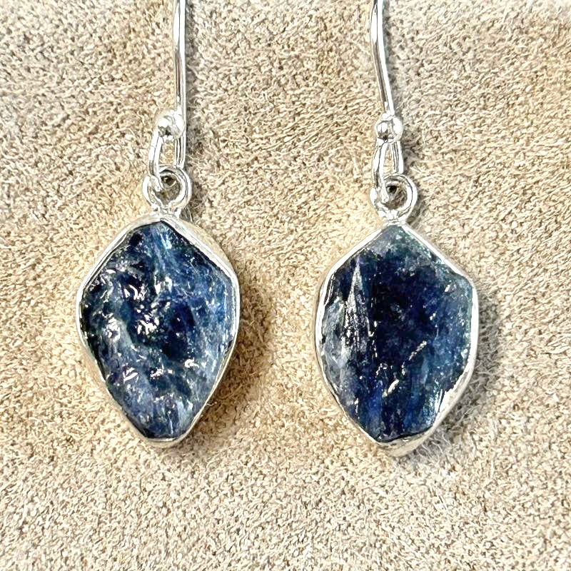 Sapphire and Sterling Silver Dangle Earrings