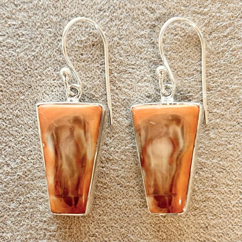 Jasper (Imperial) and Sterling Silver Earrings