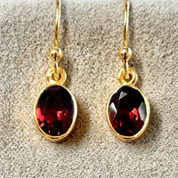 Garnet & Gold Vermeil Dangle Earrings