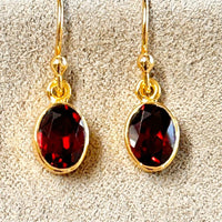 Garnet & Gold Vermeil Dangle Earrings