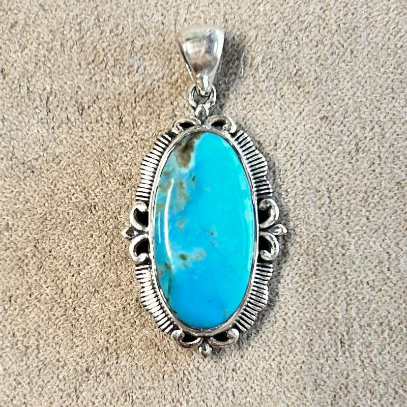 Turquoise and Sterling Silver Pendant