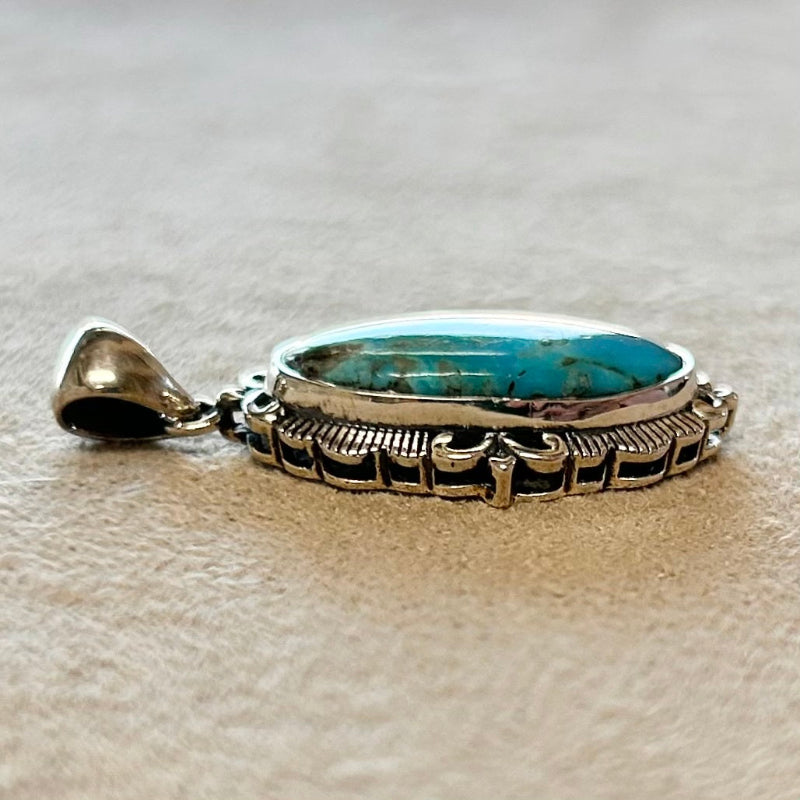 Turquoise and Sterling Silver Pendant