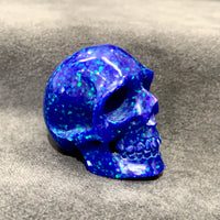 Glitter Blue Resin Skull