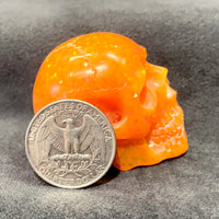 Orange Glitter Resin Skull