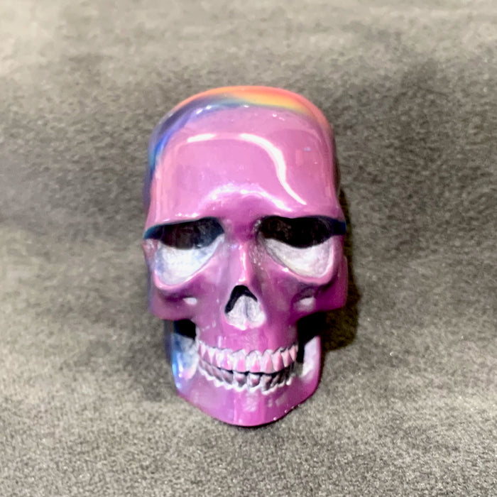 Mauve Aura Resin Skull