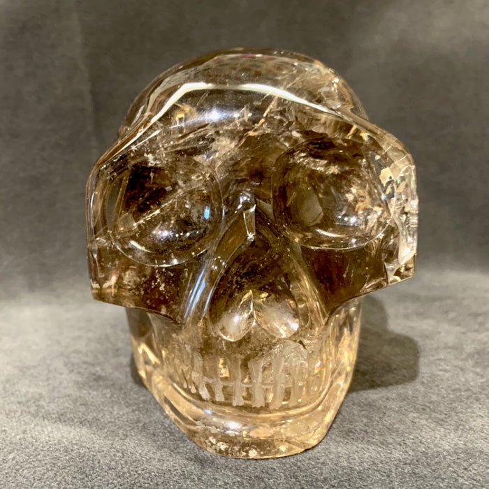 Quartz Skull (Smoky, with Rainbows)