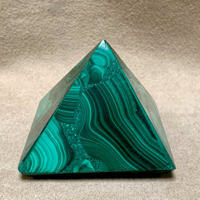 Malachite Polished Pyramid (Democratic Republic of Congo)