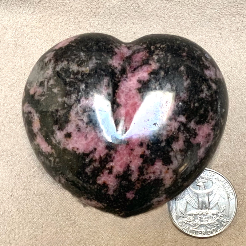 Rhodonite Polished Heart