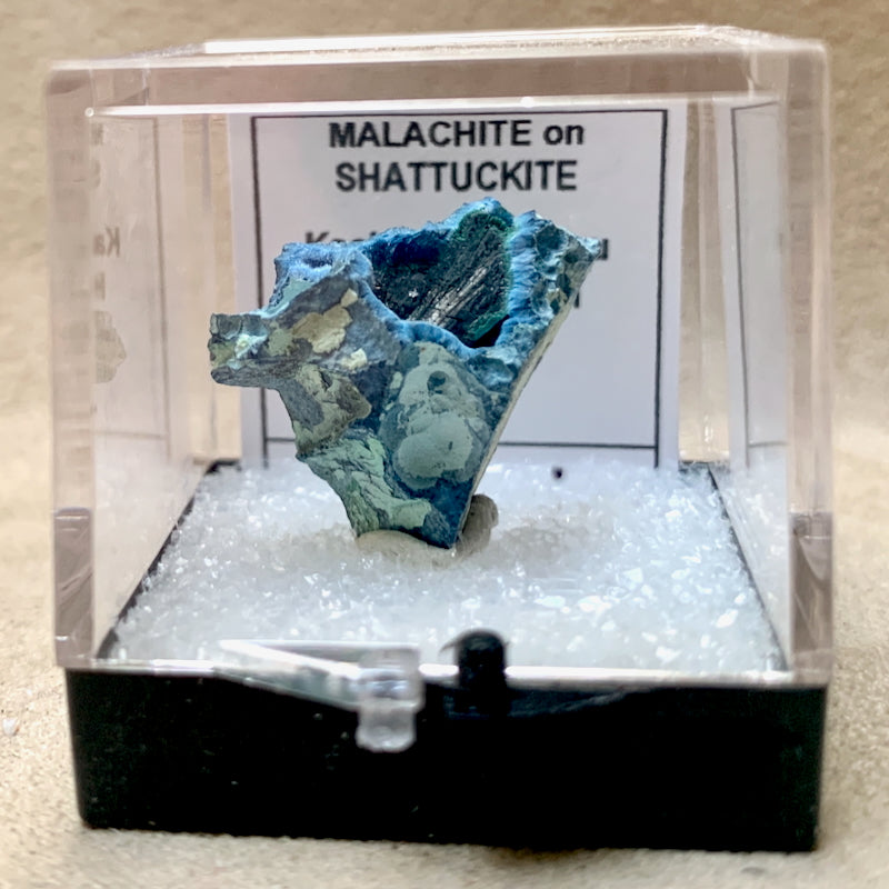 Malachite on Shattuckite (Namibia)