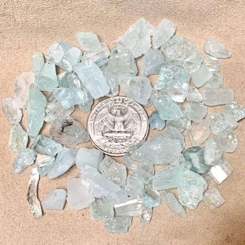 Aquamarine Rough Crystals, Set of 5 (Brazil)