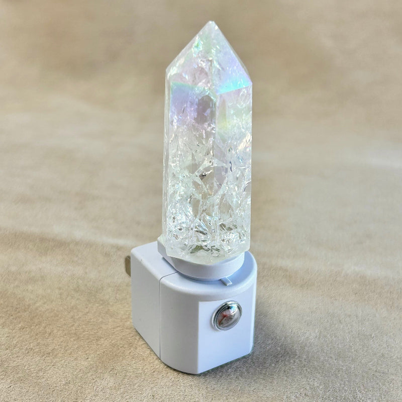 Night Light, Large Aura "Fire and Ice" Quartz Crystal