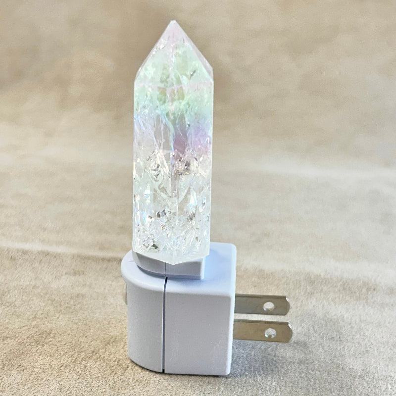 Night Light, Large Aura "Fire and Ice" Quartz Crystal