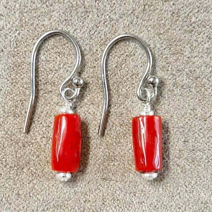 Coral (Mediterranean) Dangle Earrings