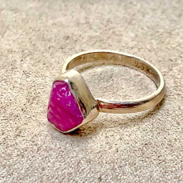 Ruby and Sterling Silver Ring (size 8)