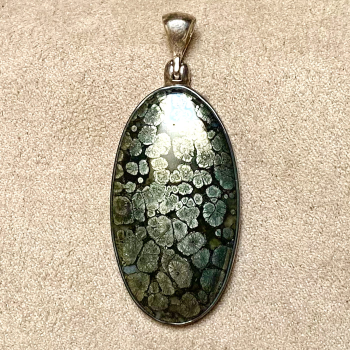 Marcasite in Matrix & Sterling Silver Pendant