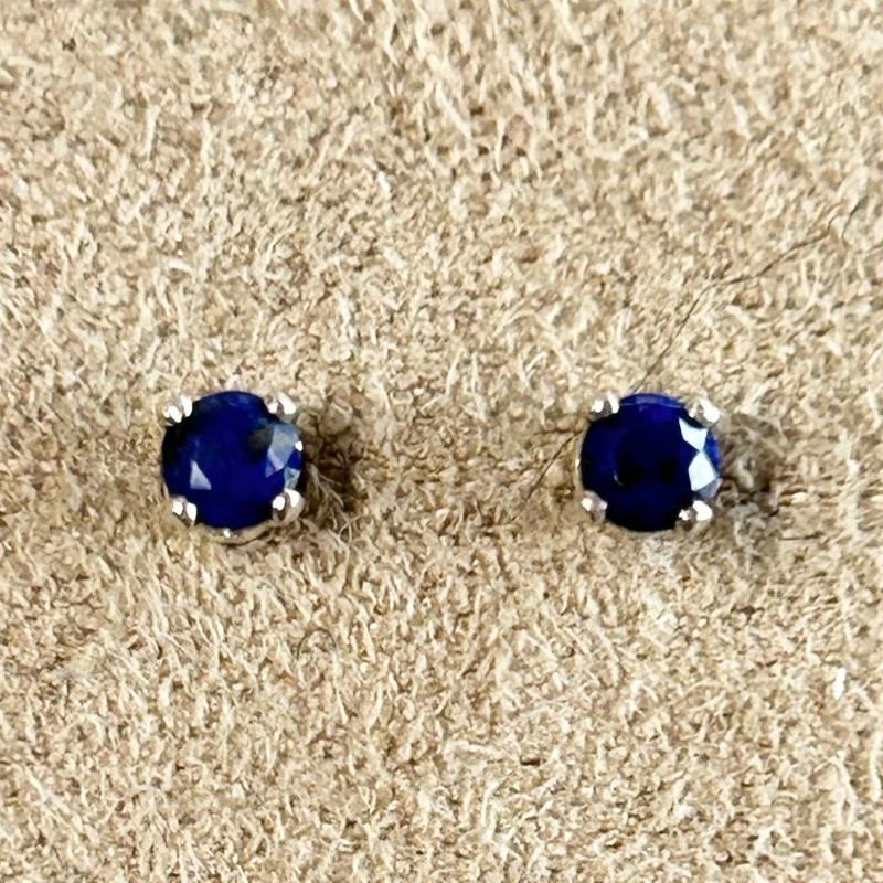 Lapis Lazuli Faceted Stud Earring