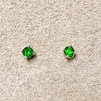 Chrome Diopside Faceted Post Earrings