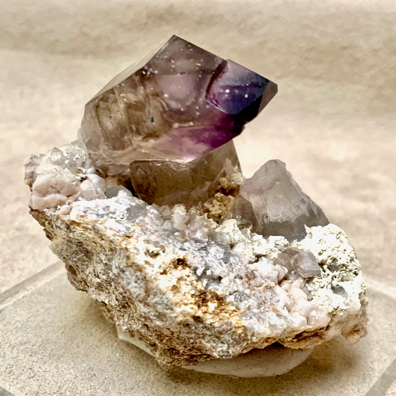 Amethyst Enhydro on Feldspar (Namibia) (inner strength, intuition, spirituality)