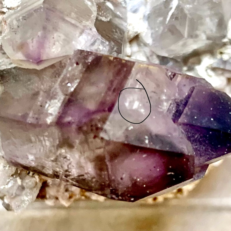 Amethyst Enhydro on Feldspar (Namibia) (inner strength, intuition, spirituality)