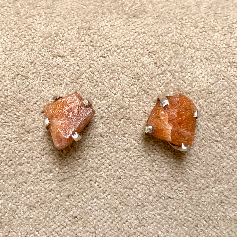 Sunstone Rough Post Earrings