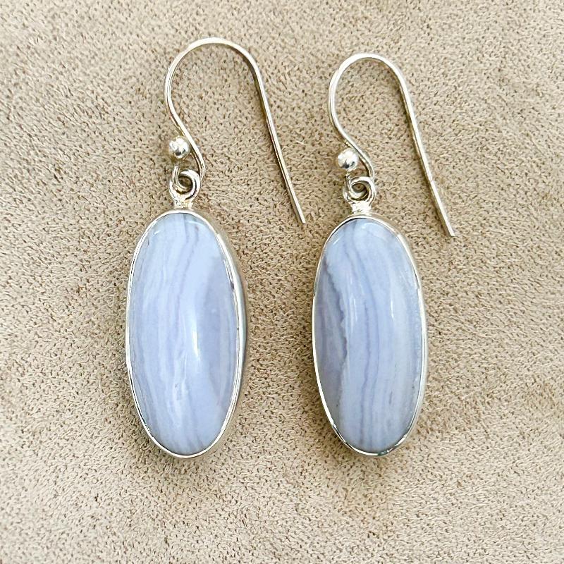 Agate (Blue Lace) Dangle Earring