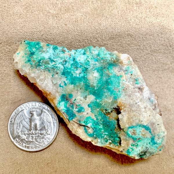 Quartz, Spangolite and Brochantite (Blanchard Mine, Socorro Co., New Mexico)