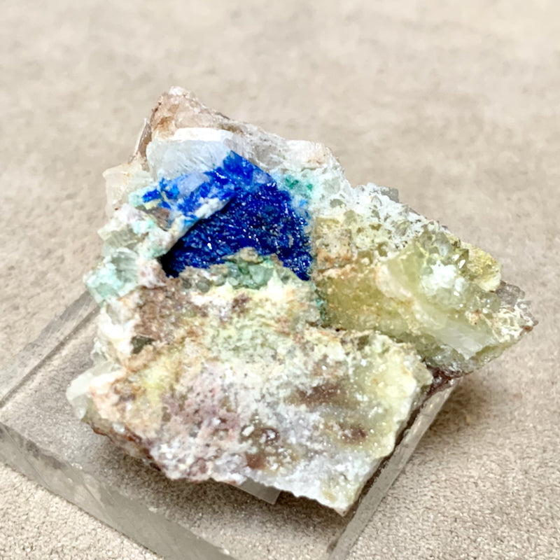 Linarite on Altered Galena (Blanchard Mine, Socorro Co., New Mexico)