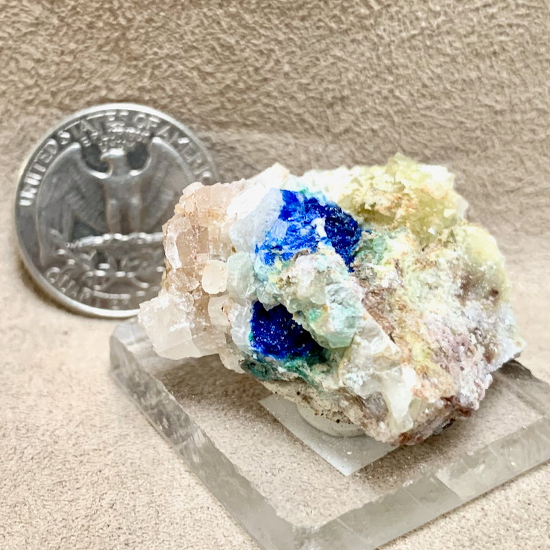 Linarite on Altered Galena (Blanchard Mine, Socorro Co., New Mexico)