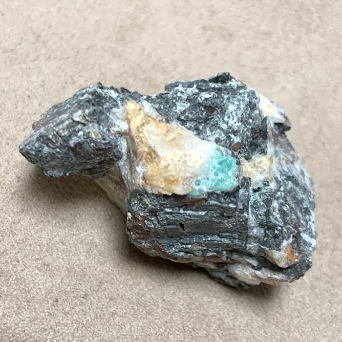 Brochantite & Anglesite/Cerussite Pseudomorph after Galena (Socorro Co., New Mexico)
